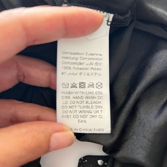 Women’s Plus Size 1XL Black Bodysuit Silver Accent Dotted One Piece - Picture 7 of 10